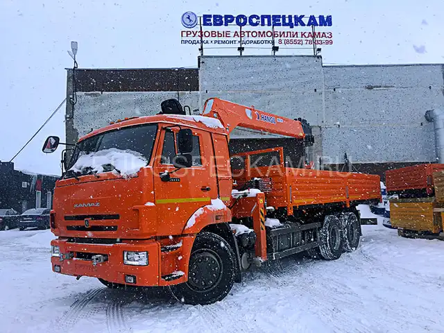КАМАЗ 65115 бортовой с КМУ Hangil HGC 756